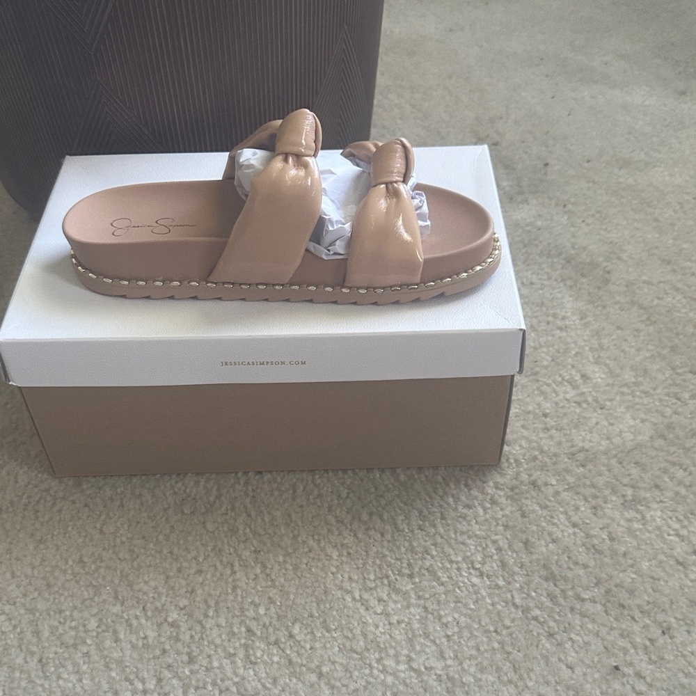 Jessica Simpson Tan Bow Sandals